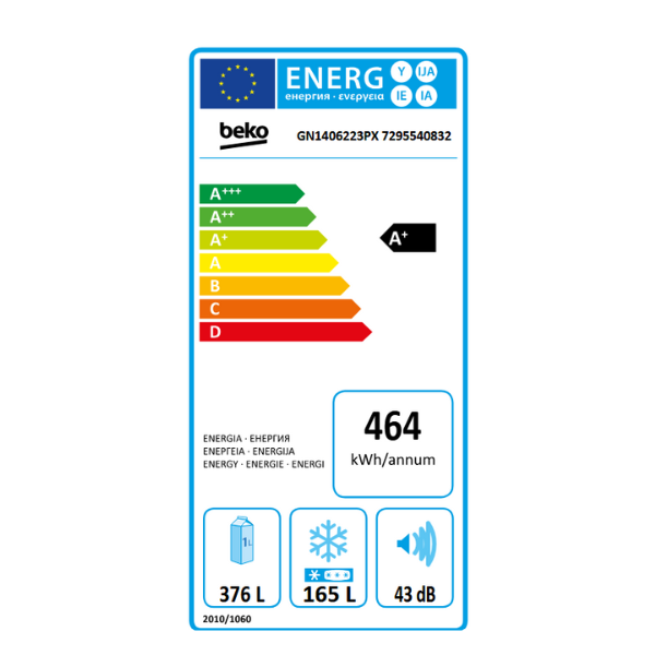 
	Réfrigérateur américain Beko GN1406223PX – 541L – A+ – NoFrost