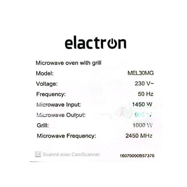 
	Micro-ondes ELACTRON-MEL30MS-30L avec Grill