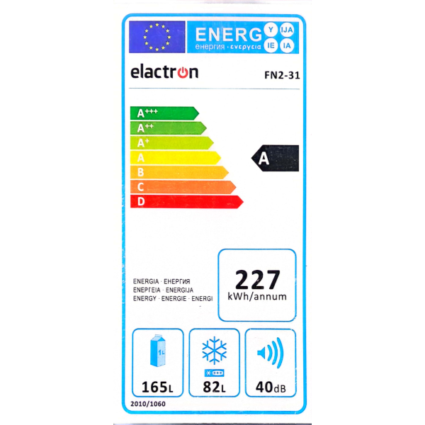 
	Réfrigérateur Combiné Congélation bas ELACTRON FN2-31D-247L (no frost)