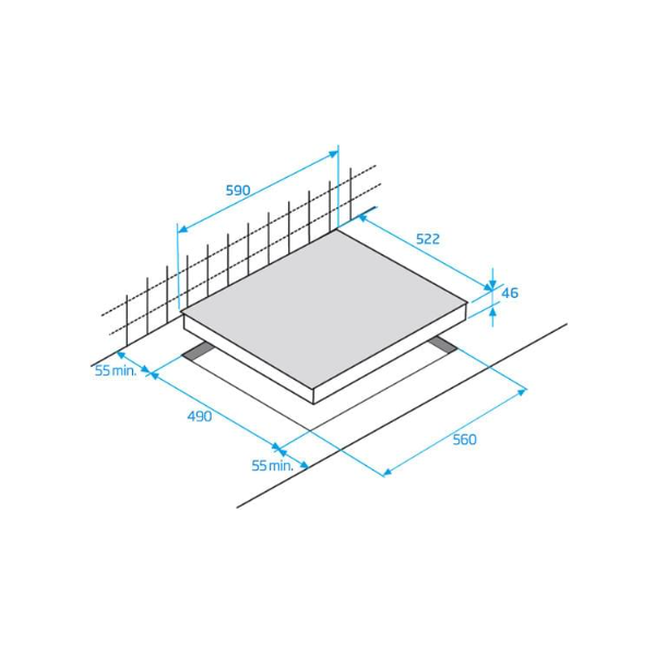 
	Plaque de cuisson encastrable  Beko HCLW6422S-4 feux