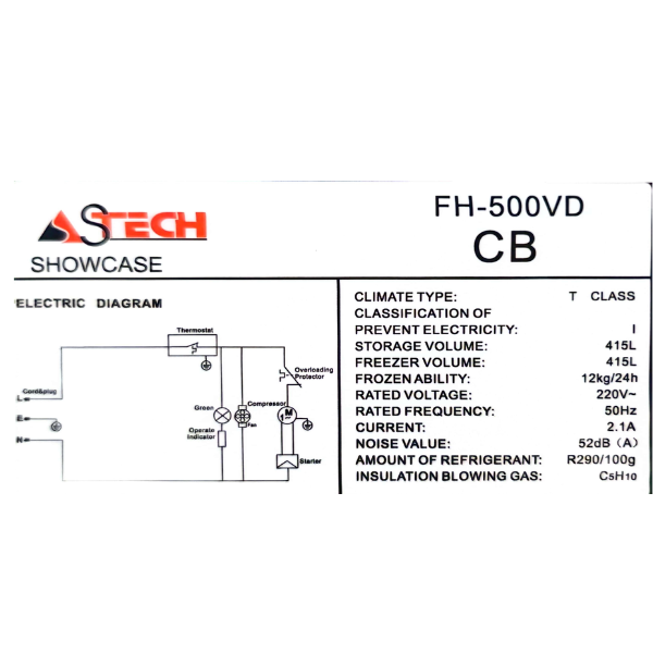 
	Congélateur vitrine horizontal Astech FH-500V – 415 L
