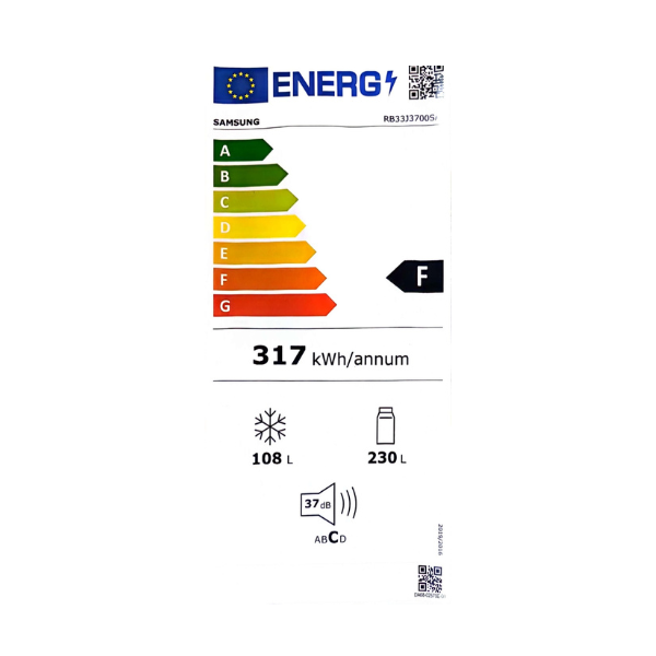 
	Réfrigérateur combiné Samsung RB33J3700SA – 338 L – 3T