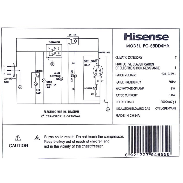 
	Congélateur Coffre Hisense FC-55DD4SA – 550L