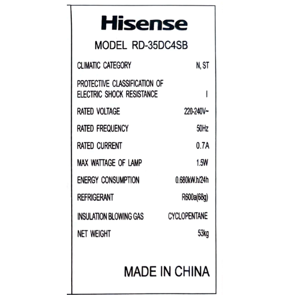 
	Réfrigérateur combiné Hisense RD-35DC4SB – 262L 3T