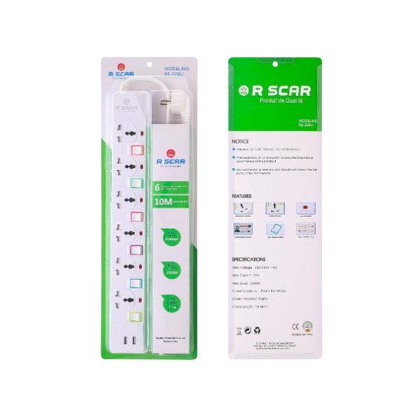 
	Rallonge électrique  R SCAR RS-226U (10M) –  Ports USB Intégrés