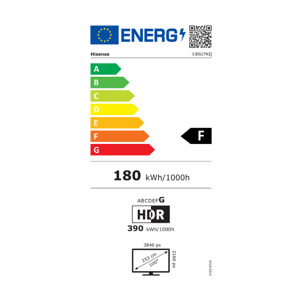 
	Téléviseur Hisense 100″ 100U7K Smart Tv 4K -Vidaa (ULED-QUANTUM)