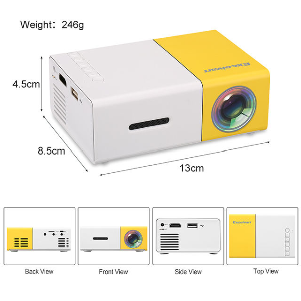 
	Mini Vidéo Projecteur Portable YG-300 – Projection Haute Qualité, Compact et Pratique pour Cinéma à Domicile et Présentations