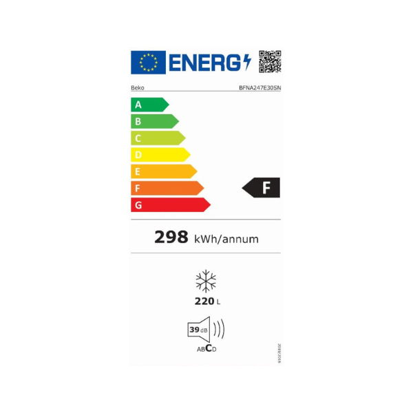 
	Congélateur encastrable vertical Beko BFNA247E30SN – 220L-7T-No Frost