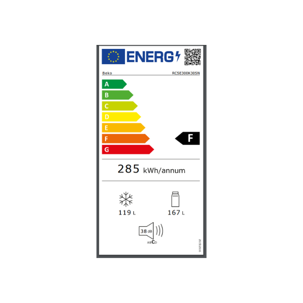 
	Réfrigérateur combiné Beko RCSE300K30SN – 287 L