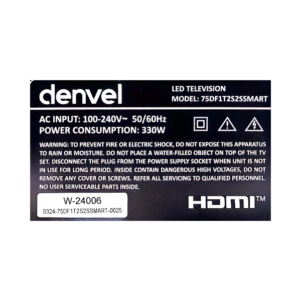 
	Téléviseur Denvel 75″ 75DF1 Smart Tv -Web’OS-4K