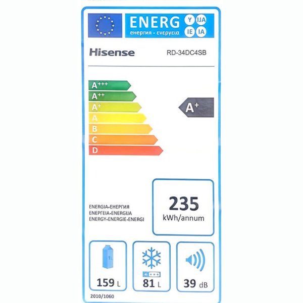 
	Réfrigérateur Combiné Hisense RD-34DC4SB – 240L – 4Tirroirs