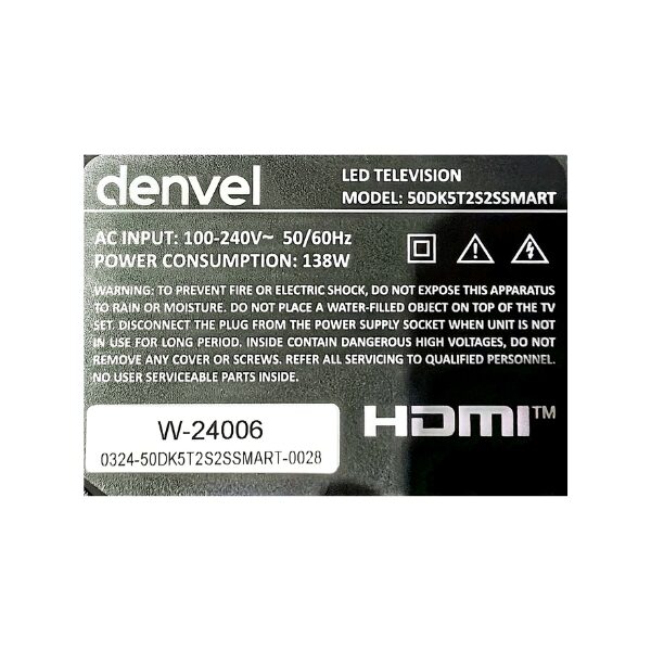 
	Téléviseur Denvel 50″ 50DK5 Smart Tv -Web’OS TV-4K