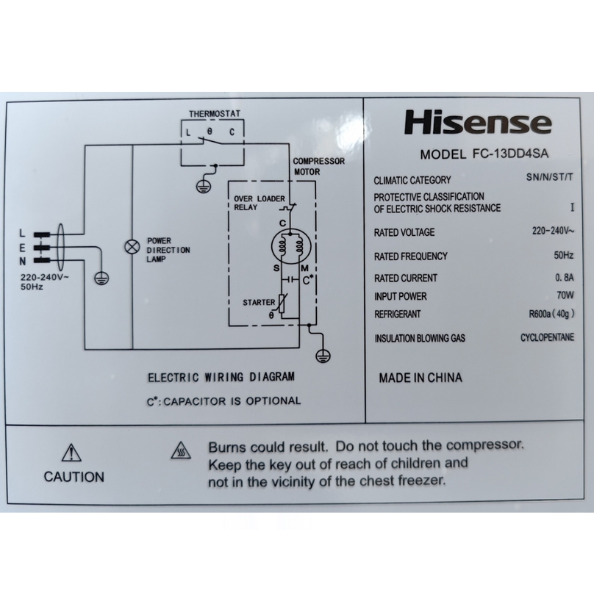 
	Congélateur Hisense FC-13DD4SA 130L