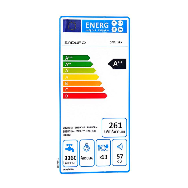 
	Lave-vaisselle Enduro DWAI13PX – 13 couverts
