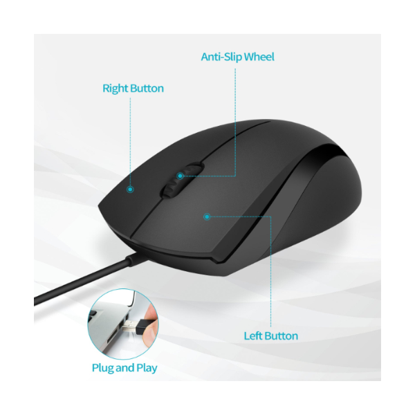 
	Souris filaire Rapoo N1600 Silent