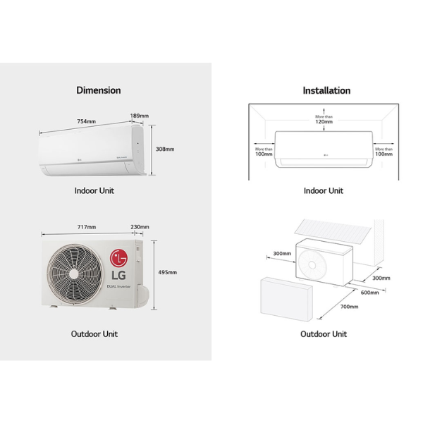 
	Split LG S4-Q09AA28B – 9000 BTU – (DUALCOOL (Double-Inverter))