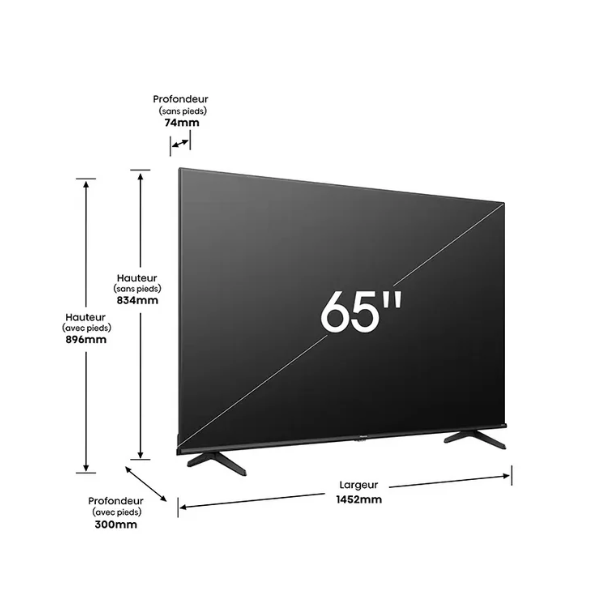 
	Téléviseur Hisense 65″ 65U7N Smart Tv 4K -Vidaa U (Quantum)